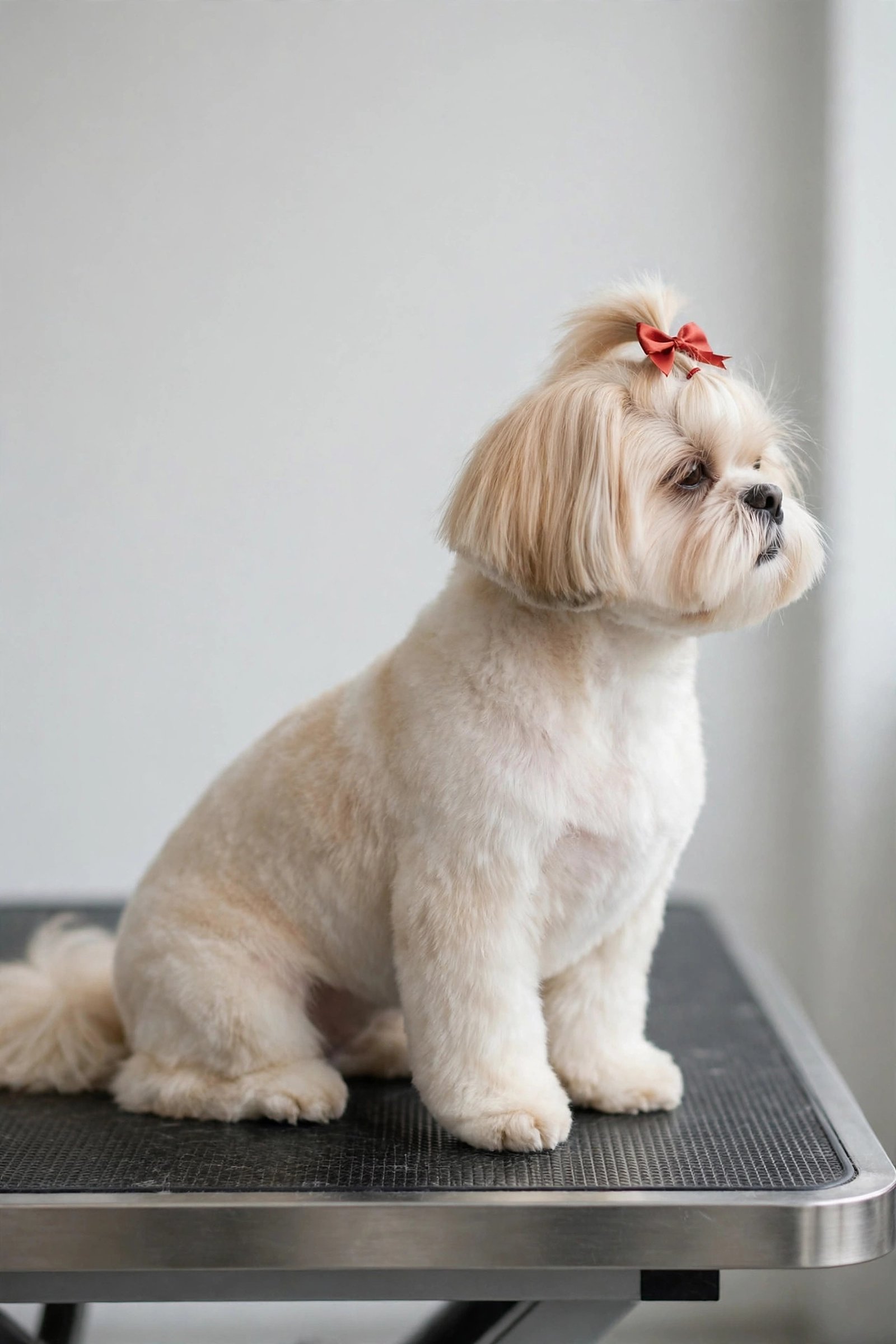 Shih Tzu with a long, well-maintained coat